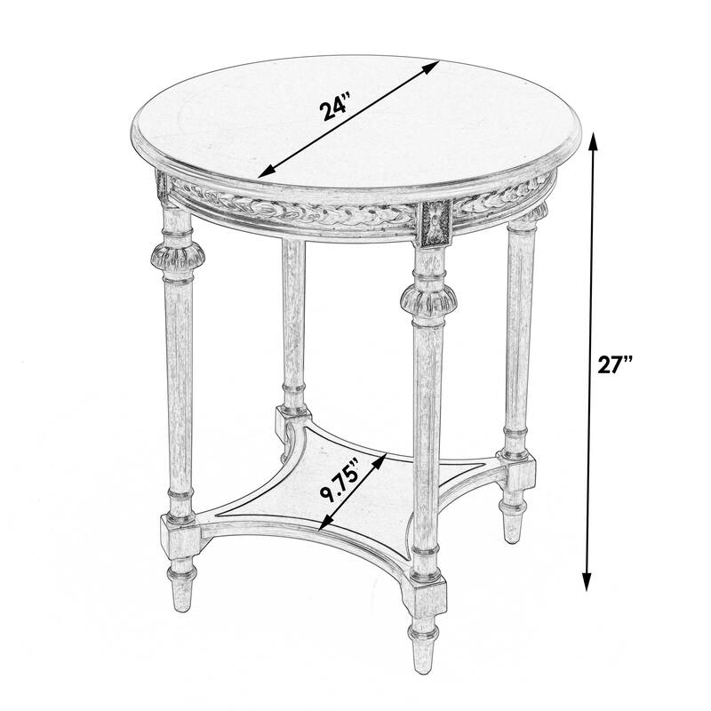 Hellinger 24 in. W Round Wood Tall End Table with Open Shelf