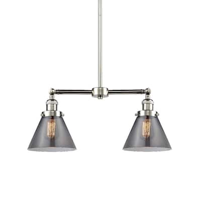 Innovations Lighting X-Large Cone 2 Light 21" Wide Linear Chandelier