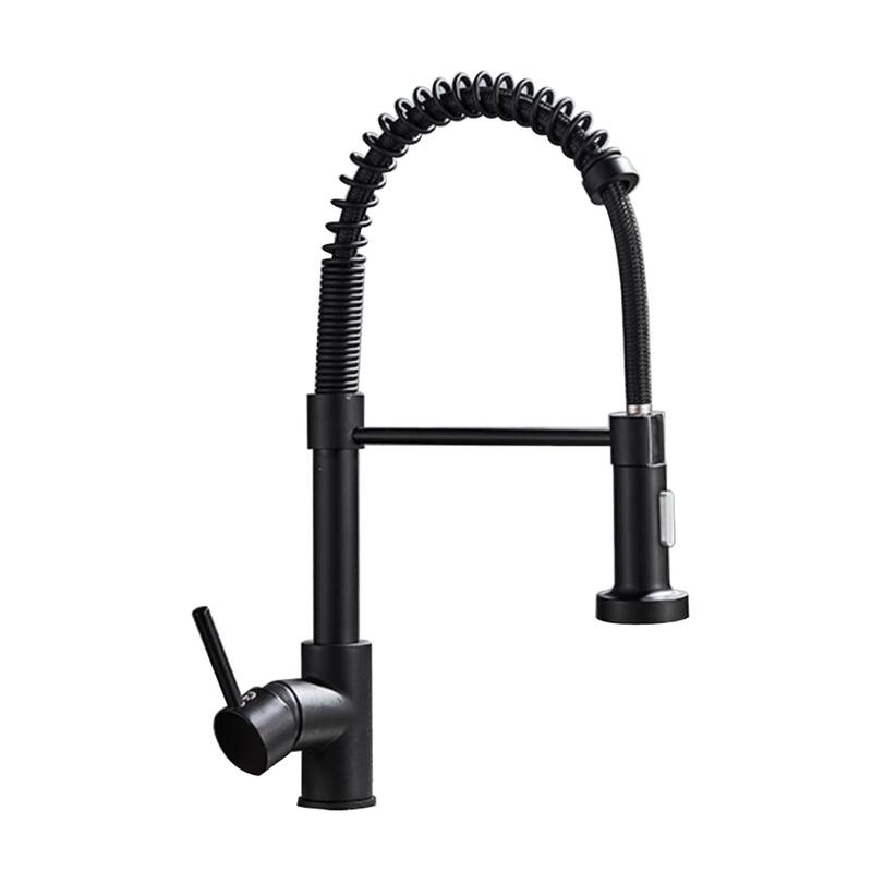 Single Handle Deck Mounted Spring Neck Pull Down Kitchen Faucet