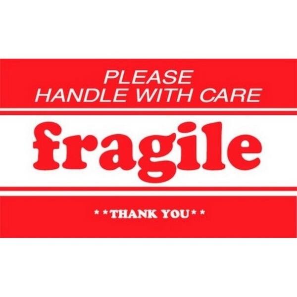 3 X 5 Fragile Please Handle With Care Thank You Labels 500 Per Roll Overstock