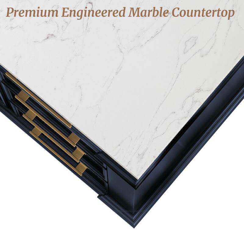 36 Inch Bathroom Vanity with Sink, Soft-Close Sliding Drawers & Cabinet, Bathroom Vanity Cabinet Set in White