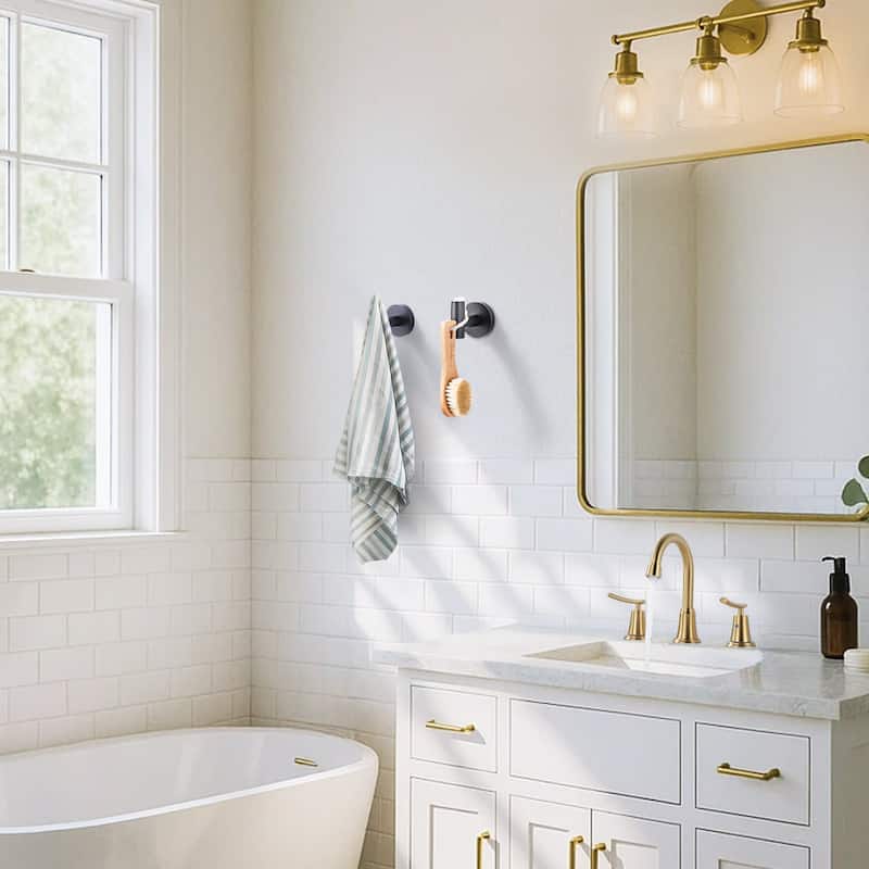 WOWOW Stainless Steel J-Hook Robe/Towel Hook 2 PCS