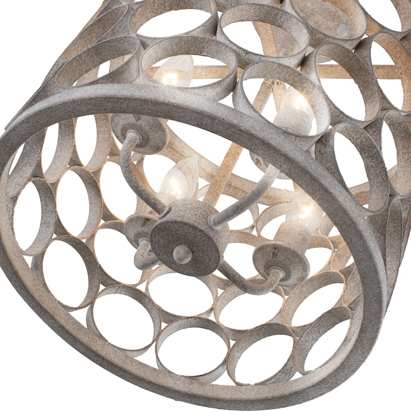 4 - Light Metal Ring - Shaped Semi - Flush Mount Ceiling Light