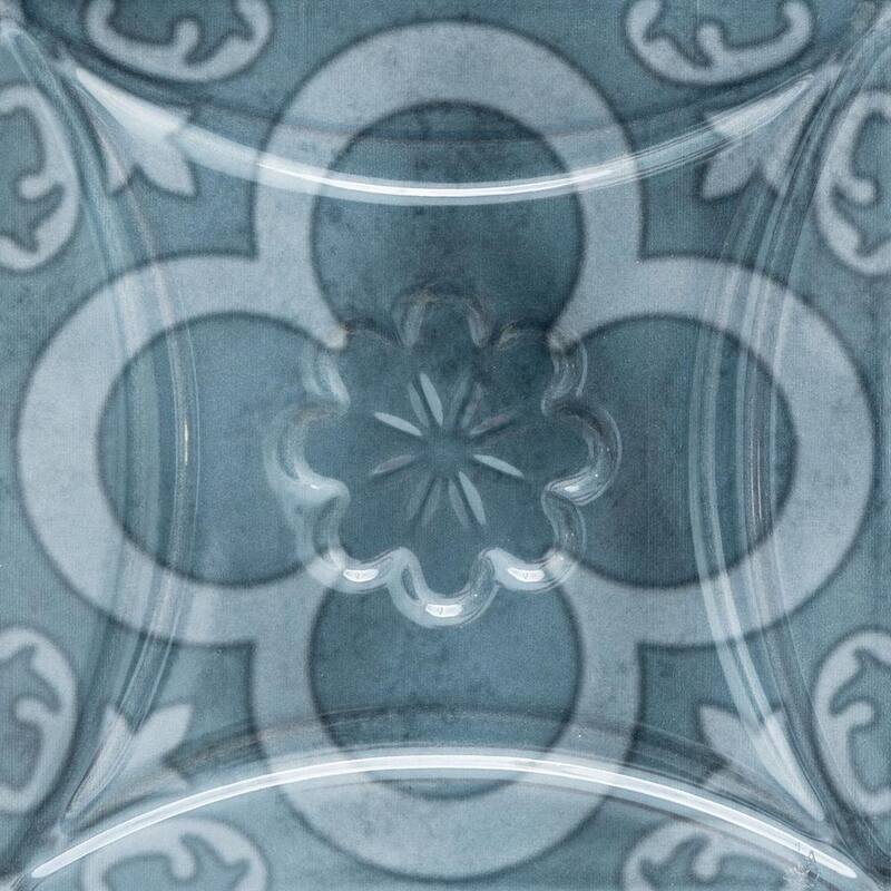 Coat of Arms 5.9x5.9 Azul Glossy Textured Polished Ceramic Wall Tile