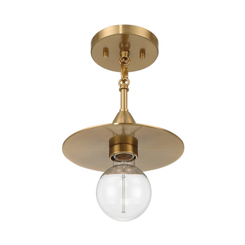 Daisy Exposed Bulb Metal Ceiling Light - 8.3"L x 8.3"W x 3.5"H