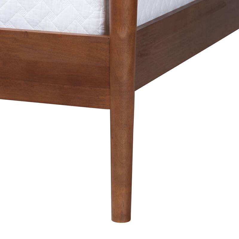 Gianetta Wood Platform Bed - Traditional Poster Bed Frame with Panel Headboard and Low Profile Footboard