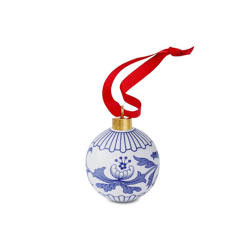 Spode Blue Italian Bauble - 2.6 Inch - White