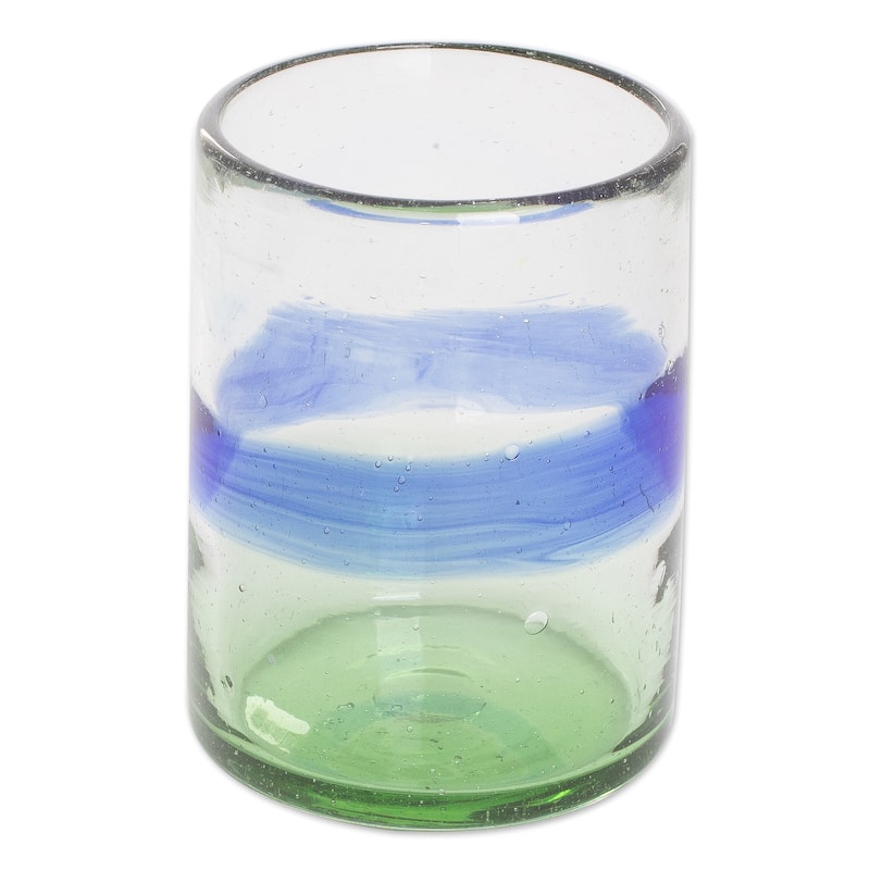 Novica Handmade Pacifico Handblown Recycled Glass Juice Glasses (Set Of 4)