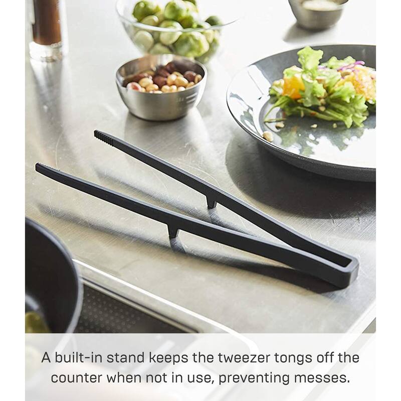 Yamazaki Home Floating Utensil - Four Styles, Silicone, Tweezer - L 0.79 x W 2.36 x H 11.02 inches