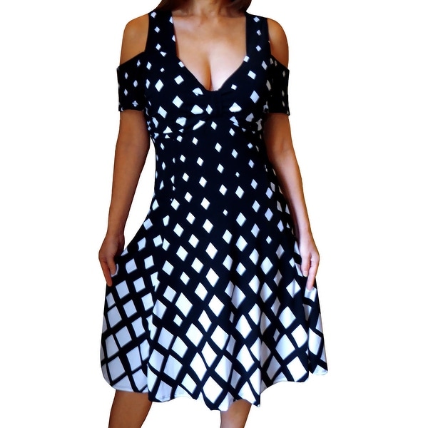 black and white diamond dress