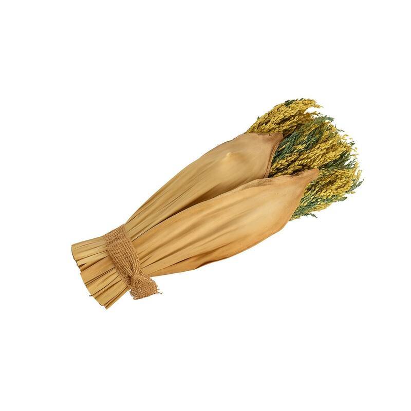 Dried Flowers Bunch Artificial Plant - 27.5" - Green and Yellow