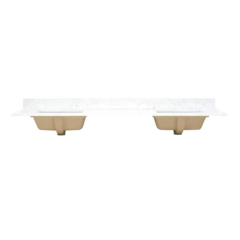Altair Ceres Engineered Stone Vanity Top in Grain White Without Cabinet - 73inches - Grain White