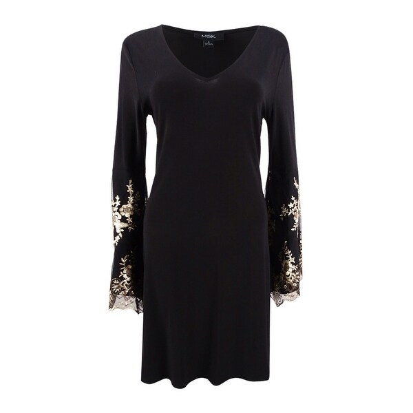 black and gold shift dress