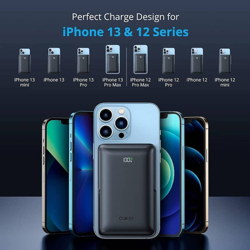10000mAh Wireless Portable Charger, Mag-Safe Compatible - N/A