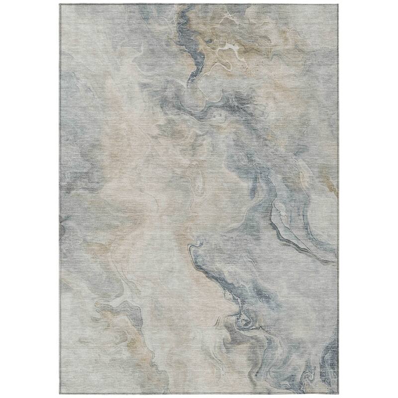 HomeRoots Abstract Modern Rectangle Outdoor Rug
