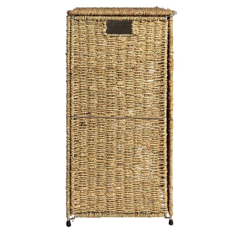 Household Essentials 3 Compartment Wicker Laundry Sorter