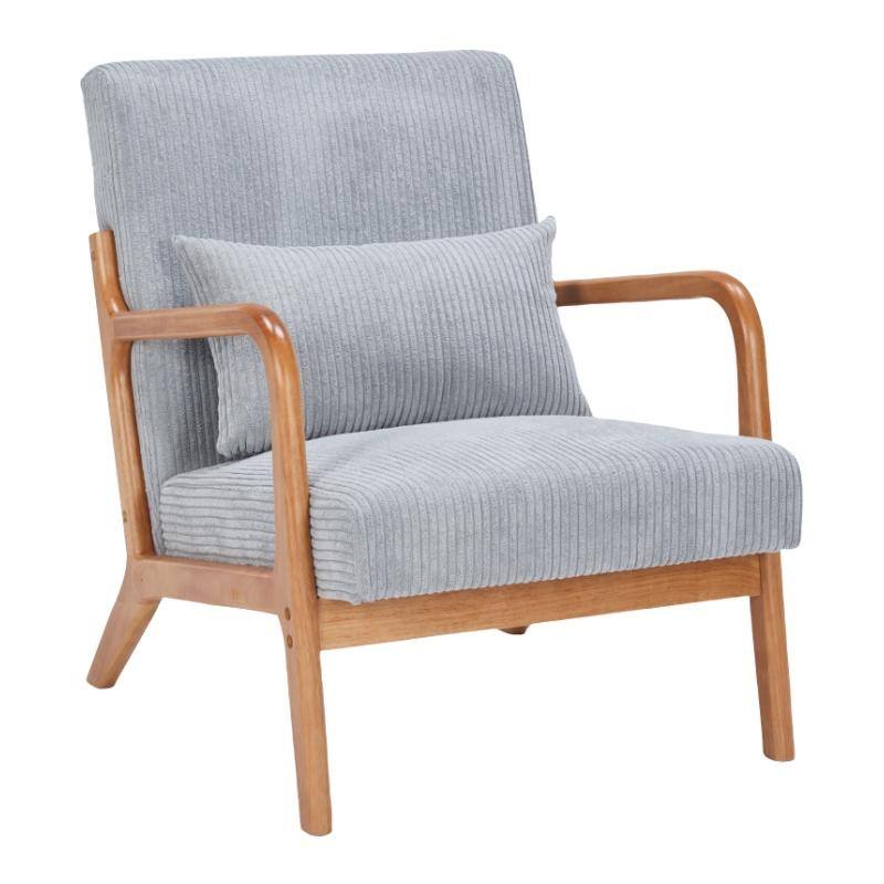 Polyester Mid-Century Armchair with Included Pillow and Ergonomic Support