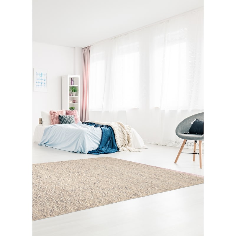 ECARPETGALLERY Braid weave Sienna Grey Wool Rug - 5'4 x 7'7