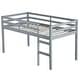 preview thumbnail 8 of 45, Wooden Low Height Twin Size Loft Bed with Ladder,Strengthened Slats for Bedroom