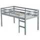 preview thumbnail 8 of 45, Wooden Low Height Twin Size Loft Bed with Ladder,Strengthened Slats