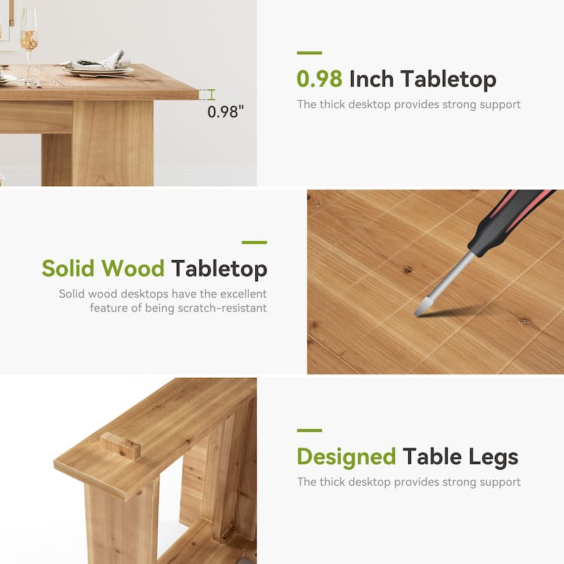 63" Rectangle Kitchen Table with Heavy Duty Legs