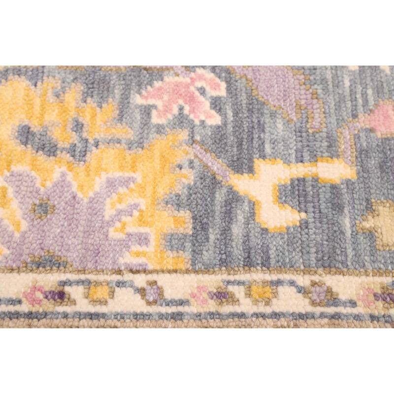 ECARPETGALLERY Hand-knotted Modern Oushak Charcoal Wool Rug - 3'7 x 5'6