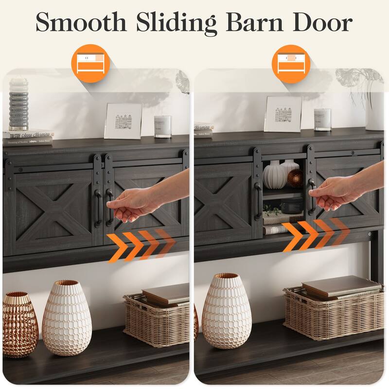 46" Console Table with Sliding Barn Door