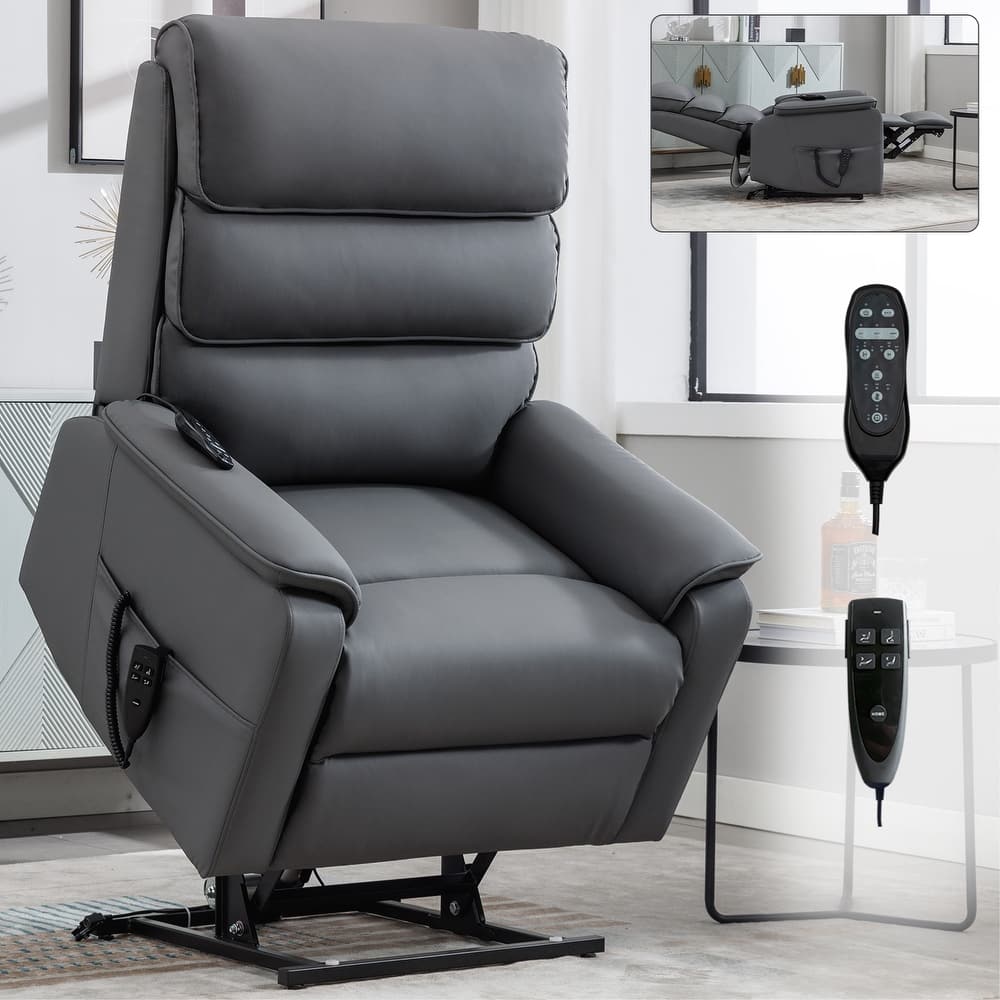 Power Lift Recliner Chair,Dual Infinite Position, Heat Massage, Remote