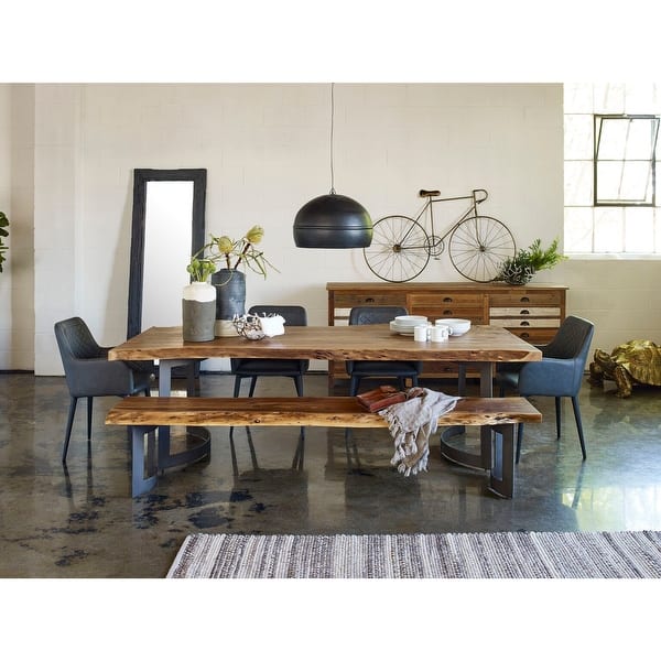 Shop Aurelle Home Bennett Rustic Farmhouse Live Edge Dining Table