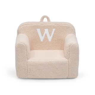 Personalized Monogram Cozee Sherpa Chair - Customize with Letter W - Foam Kids Chair for Ages 18 Months and Up