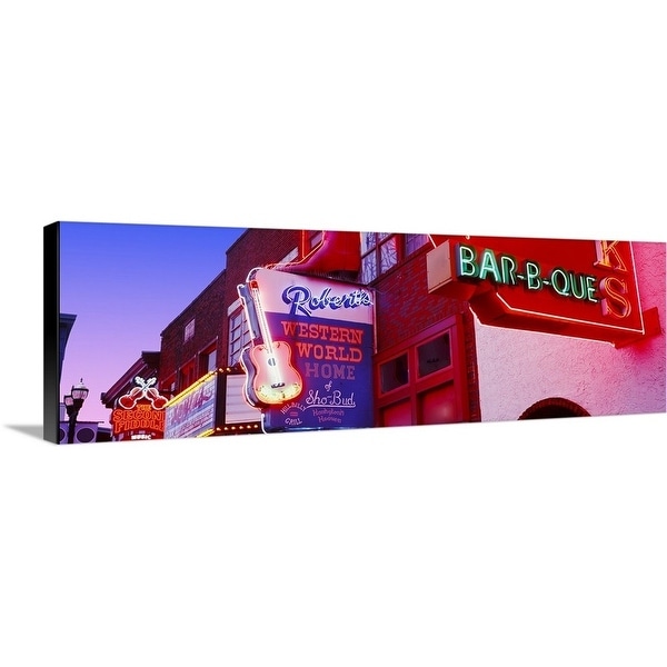 "Neon signs on building, Nashville, Tennessee" Canvas Wall Art