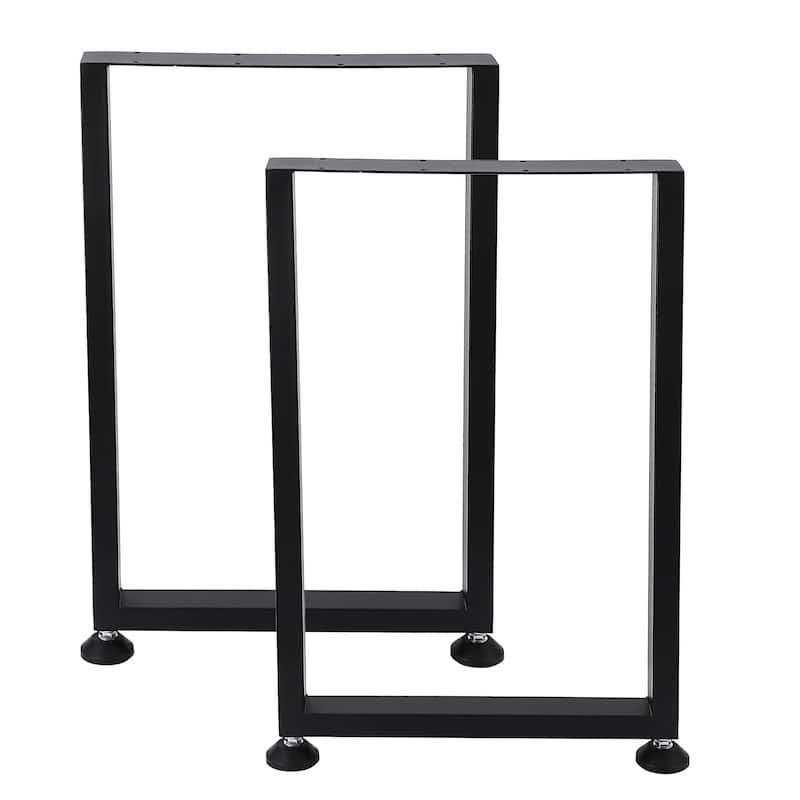 Square Heavy Duty Metal Table Legs Set of 2 - 28" H x 17.7" W