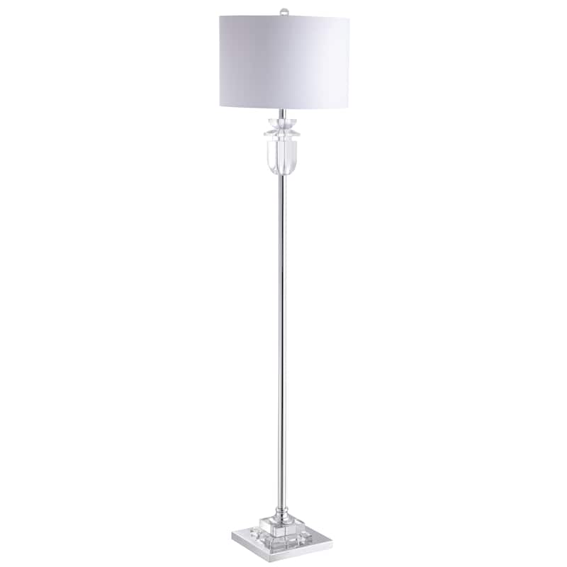 James 63" Crystal/Metal LED Floor Lamp, Clear/Chrome by JONATHAN Y - 63" H x 15" W x 15" D