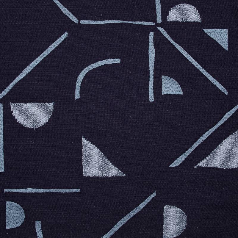 Embroidered Geometric Abstract Square Throw Pillow - 20" - Denim Blue