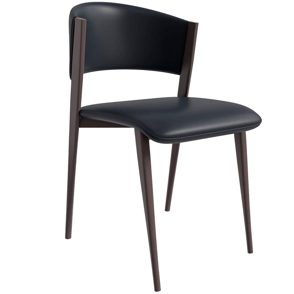 Aspen Modern Industrial Dining Chair with Metal Spindle Back & Premium Leather Seat - Urban Minimalist Side Chair