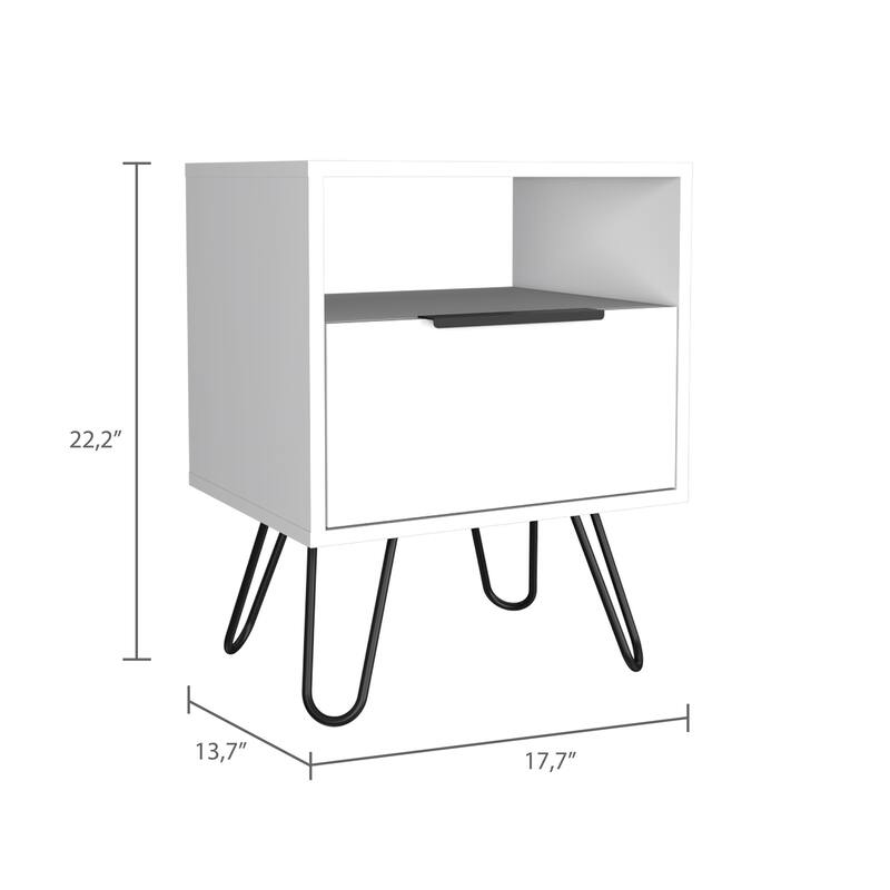 Modern Nightstand with 1 Drawer and 1-Shelf End Table Side Table Night Stand Bedside Table for Bedroom, Living Room