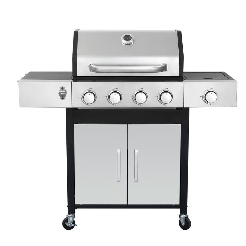 46790BTU Output 4 Burner Propane Gas BBQ Grill with Side Burner