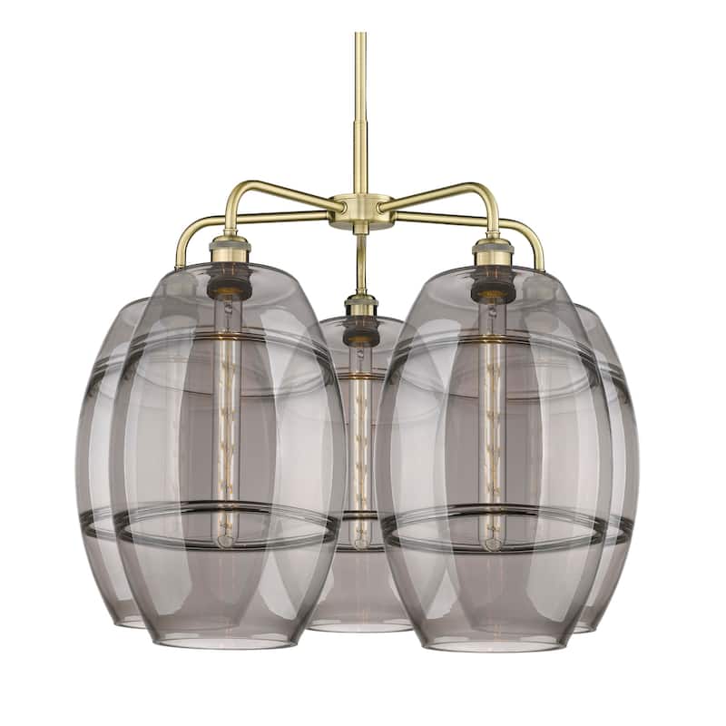 Innovations Lighting 516-5CR-24-28 Vaz Chandelier Vaz 5 Light 28" Wide - Antique Brass / Smoked