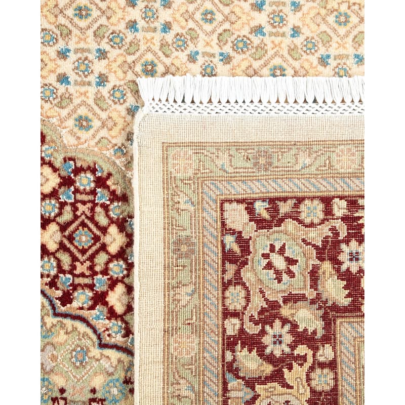 Overton Hand Knotted Wool Traditional Oriental Ivory Area Rug - 6' x 9'