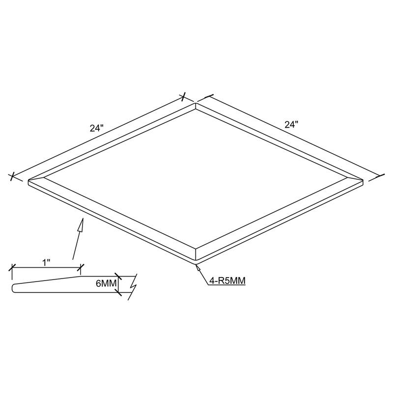 Rectangular Casual Clear Tempered Glass Top