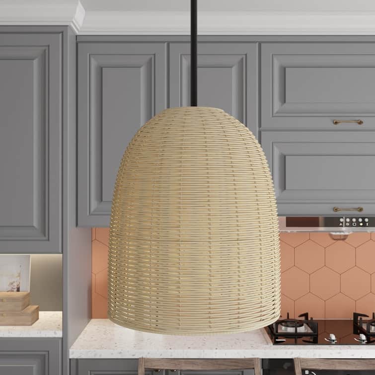 Acroma 1-light Farmhouse Rattan Kitchen Island Pendant - N/A