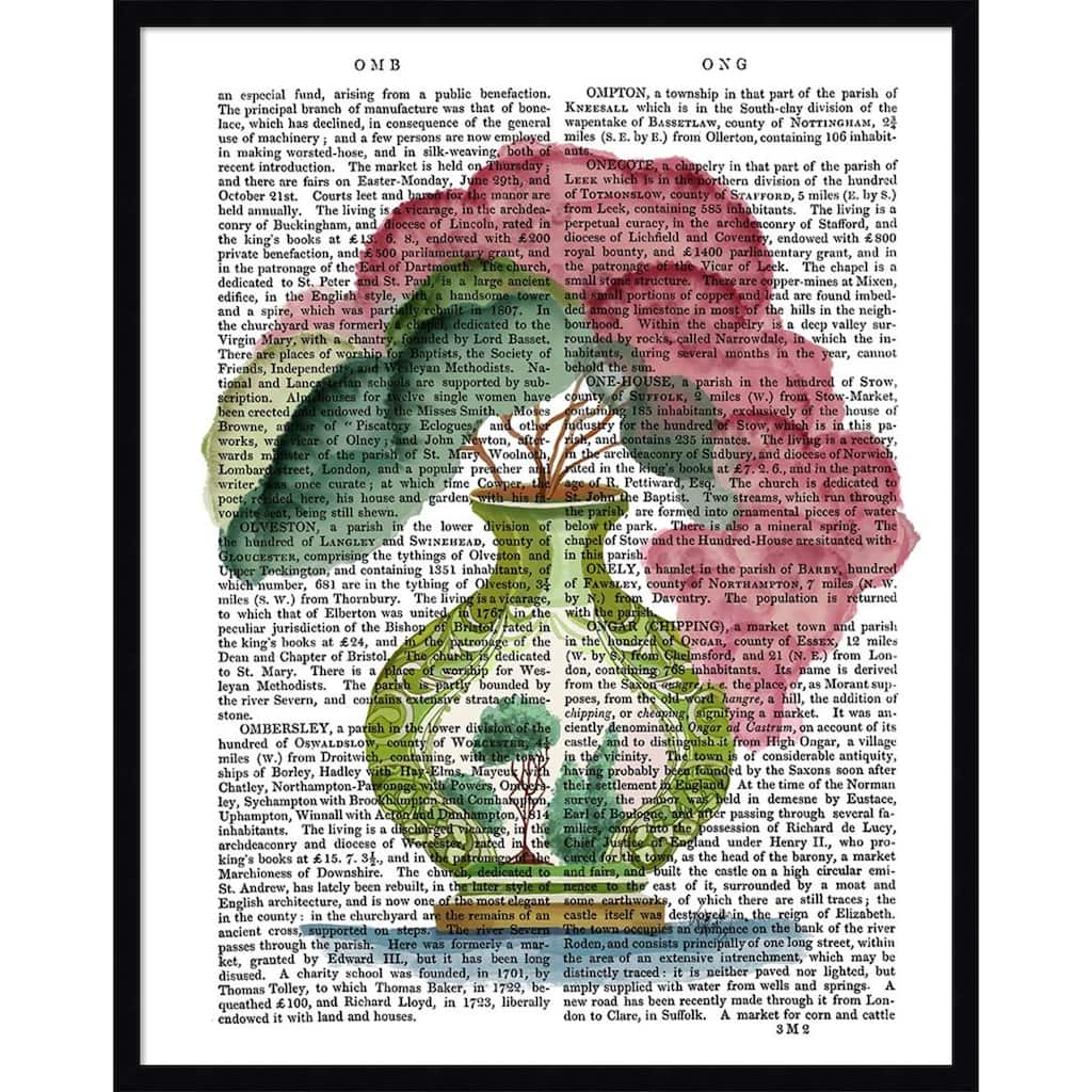 Pink Green Vase No. 3 by Fab Funky Wood Framed Wall Art Print