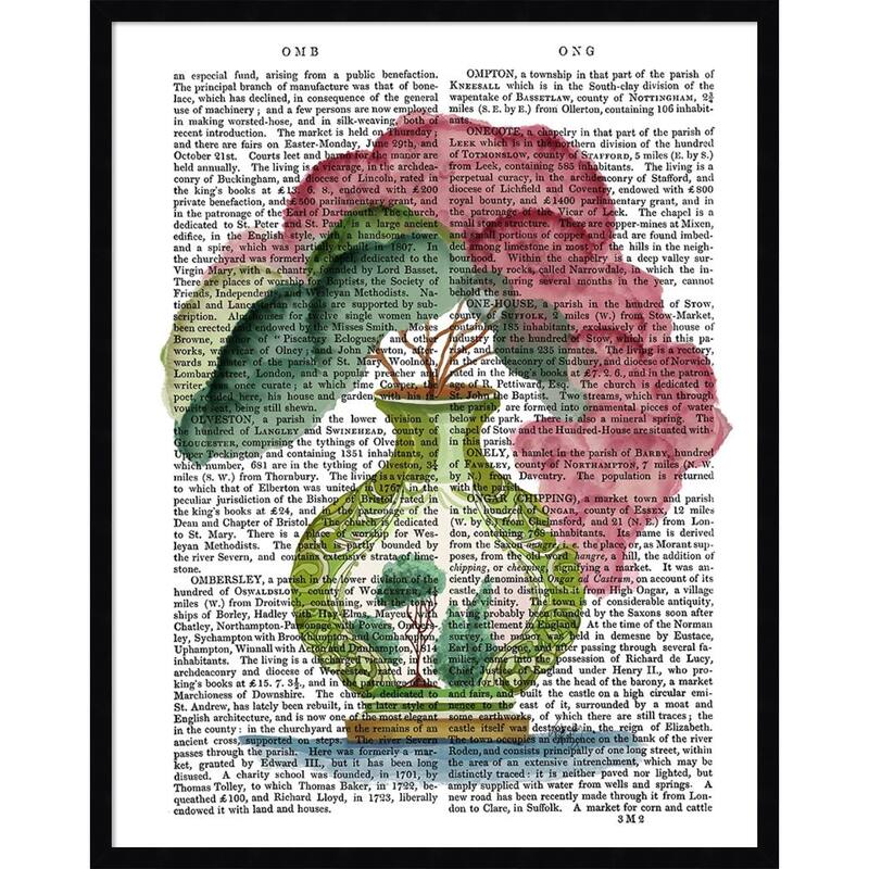 Pink Green Vase No. 3 by Fab Funky Wood Framed Wall Art Print
