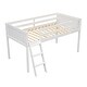 preview thumbnail 5 of 7, Twin Size Wood Low Loft Bed with Convertible Ladder, Sturdy Frame and Safety Guardrails, Easy Assembly, White