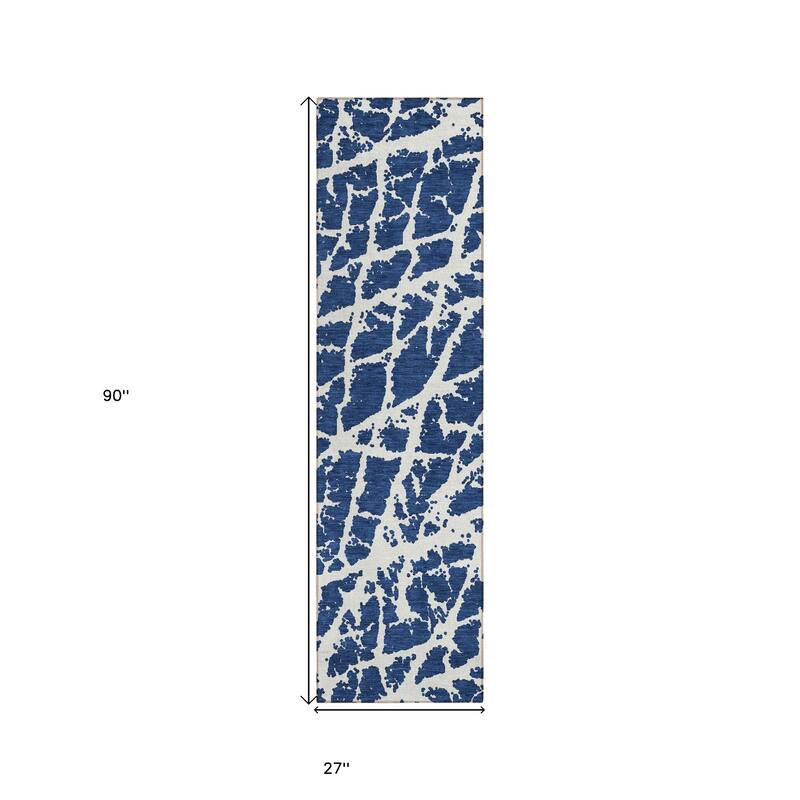Alloz Modern Art-Inspired Weather Resistant Versatile Elegance Runner Outdoor Rug - 8' Runner