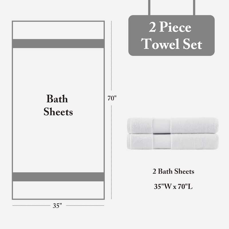 Madison Park Signature Turkish 100% Cotton Bath Sheet 2 Piece Set