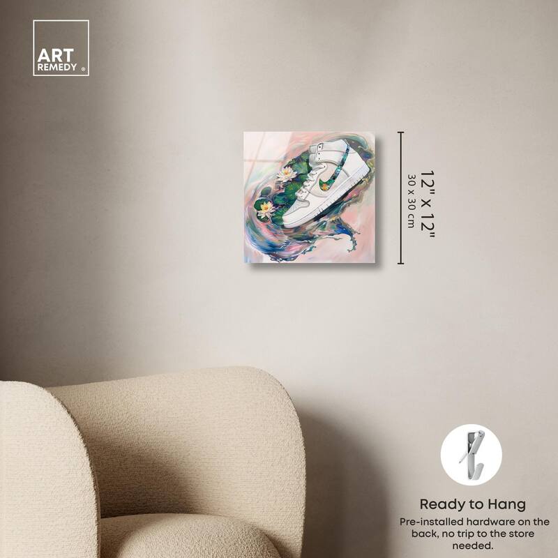 Lilypads Sneaker Splash Acrylic by Art Remedy, Ready to Hang