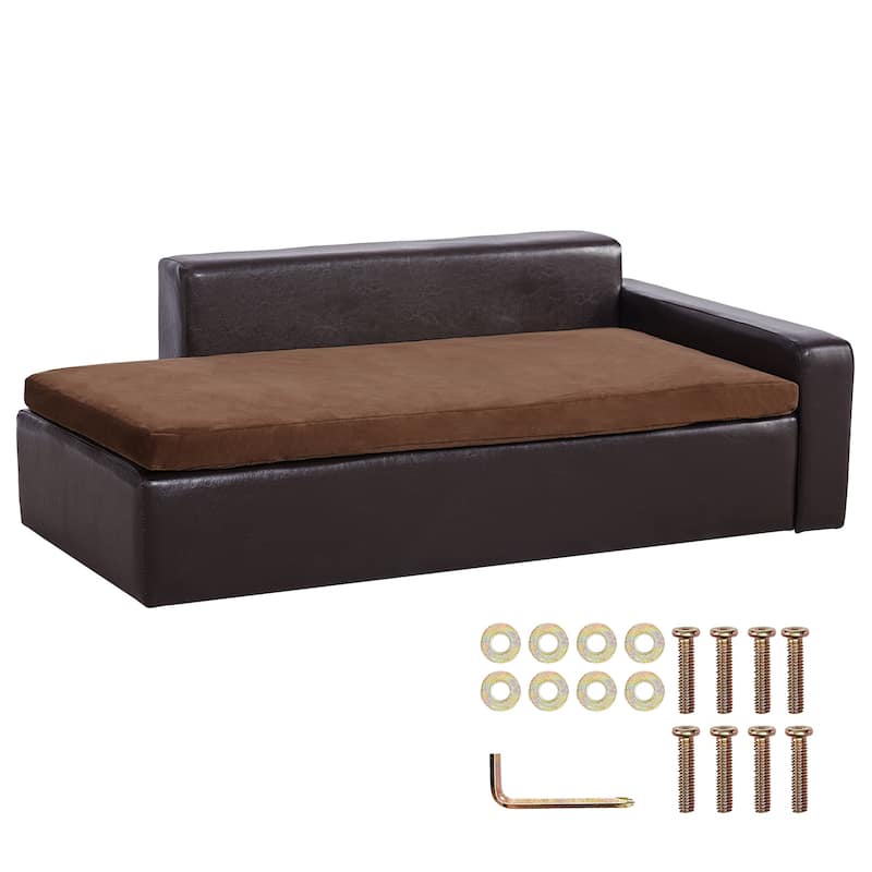 Pet Sofa Soft Leather Dog Sofa Bed - 40x23x13 inch