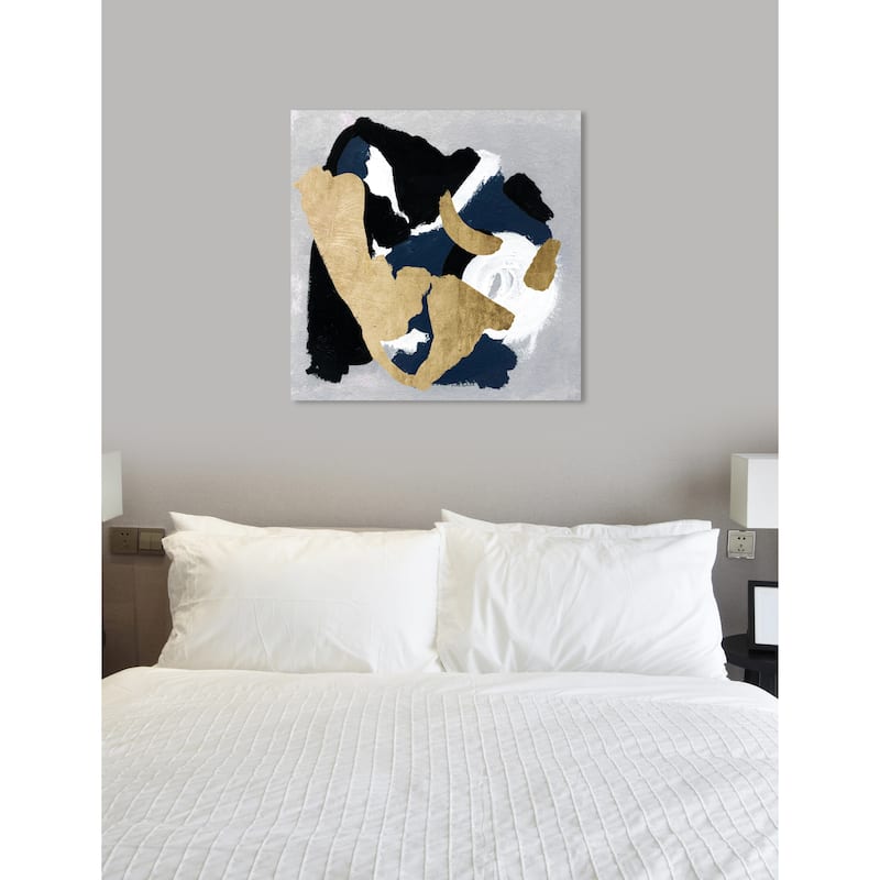 Oliver Gal 'Midnight Gold' Abstract Wall Art Canvas Print - Gold, Black ...