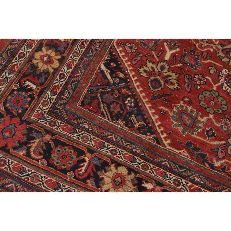 Hand Knotted Oriental 100% Wool Carpet Traditional Floral Oranges & Rust Mahal Area Rug - 12' 3'' X 9' 6''